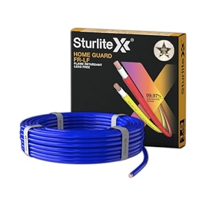 sturlite home guard fr-lf 90 meter 15 sqmm pvc insulated high purity copper wire multi-strand fire retardant anti rodent single coil flexible cable for domestic amp industrial connections - blue