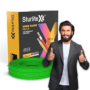 sturlite 25 sq mm copper wire 90 meter  isi marked 9997 pure copper  flexible multistrand pvc insulated electric wire  heat resistant anti rodent amp termite  wire for home amp office  green