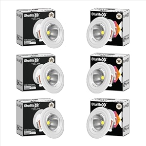 sturlite radeon 3w led spotlight 3000k warm white color temperature 36mm-cutout amp compact design ceiling ligh cri tech with high voltage protection downlight - pack of 6