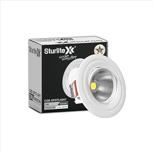 sturlite radeon 3w led spotlight 6500k cool white color temperature 36mm-cutout amp compact design ceiling ligh cri tech with high voltage protection downlight - pack of 1