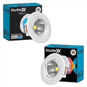 sturlite radeon 3w led spotlight blue light color 36mm-cutout amp compact design ceiling ligh cri tech with high voltage protection downlight - pack of 2