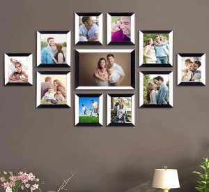 stuthi arts glass wall photo frame black white 11 photos 8x10-1 5x7-4 4x6-6