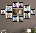 Stuthi Arts Glass Wall Photo Frame (Black, White, 11 Photo(s), 8"X10"-1, 5"X7"-4, 4"X6"-6)