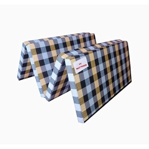 dual sided reversible single folding mattress portable light weight gray epdm foam 72 x 36 x 2 inches