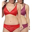 StyFun Women Cotton Bra Panty Set Non-Padded