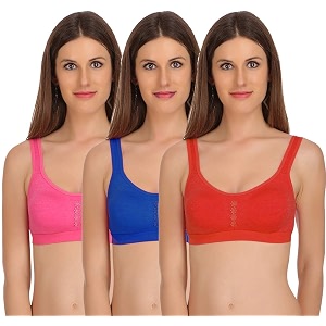 styfun womens cotton lycra molded cupsports bragym brayoga brarunning brasports brasports bra for women for gymsports bra for girlssports bra for womenpack of 3