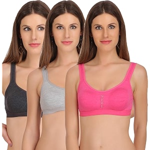 styfun womens cotton lycra molded cupsports bragym brayoga brarunning brasports brasports bra for women for gymsports bra for girlssports bra for womenpack of 3