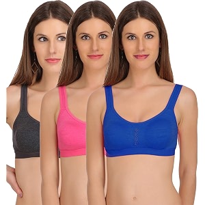 styfun womens cotton lycra molded cupsports bragym brayoga brarunning brasports brasports bra for women for gymsports bra for girlssports bra for womenpack of 3