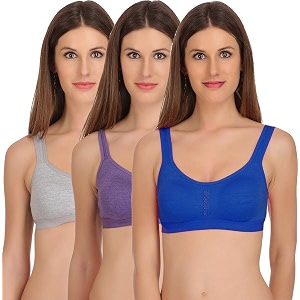 styfun womens cotton lycra molded cupsports bragym brayoga brarunning brasports brasports bra for women for gymsports bra for girlssports bra for womenpack of 3