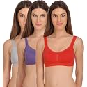 StyFun Women’s Cotton Lycra Molded Cup|Sports Bra|Gym Bra|Yoga Bra|Running Bra|Sports Bra|Sports Bra for Women for Gym|Sports Bra for Girls|Sports Bra for Women|Pack of 3|