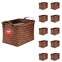 10-Pack Laundry Baskets,Wicker Storage Baskets for Shelves,Brown