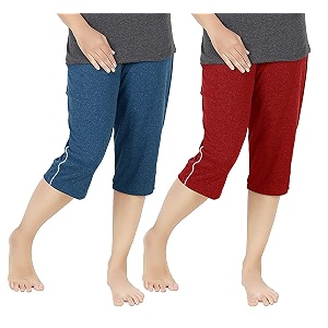 women39s regular fit cotton three by fourth 34 woman capri capris three quarter for women shorts three quarte pack of 2 with right side zip pocket