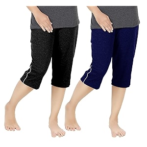 women39s regular fit cotton three by fourth 34 woman capri capris three quarter for women shorts three quarte pack of 2 with right side zip pocket