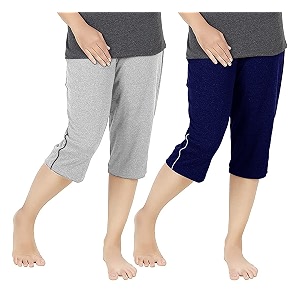 women39s regular fit cotton three by fourth 34 woman capri capris three quarter for women shorts three quarte pack of 2 with right side zip pocket