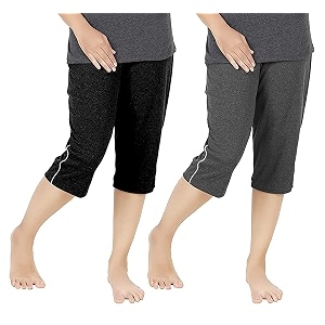 women39s regular fit cotton three by fourth 34 woman capri capris three quarter for women shorts three quarte pack of 2 with right side zip pocket