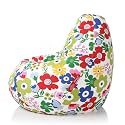 Style Homez Classic Cotton Canvas Floral Printed Bean Bag XXXL Size Cover Only