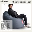 Style Homez Premium Leatherette Mooda Rocker Lounger Bean Bag XXXL Size Grey Color Cover Only