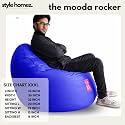 Style Homez Premium Leatherette Mooda Rocker Lounger Bean Bag XXXL Size Royal Blue Color Cover Only