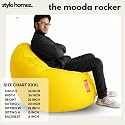 Style Homez Premium Leatherette Mooda Rocker Lounger Bean Bag XXXL Size Yellow Color Cover Only