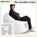 Style Homez Premium Leatherette Mooda Rocker Lounger Bean Bag XXXL Size Elegant White Color Cover Only