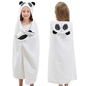Style Quarters Baby Bath Towel - 100% Cotton Terry Soft Hooded Towel Cartoon Panda Baby Beach Towels Super Absorbent Large Embroidery Kids Hooded Bath Toddler Towel with 50"x30"(White)