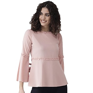 Style Quotient Grey Polyester Solid Flared Sleeves