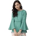 Style Quotient Grey Polyester Solid Flared Sleeves