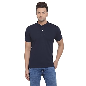 Style Quotient Men Beige Solid Mandarin Collar