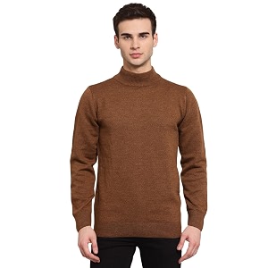 style quotient men brown acrylic pullover