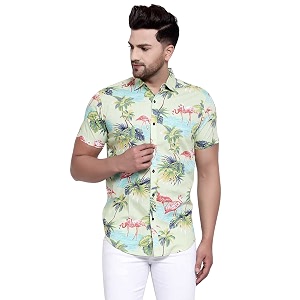 Style Quotient Men Green Blue Boxy Flamingo