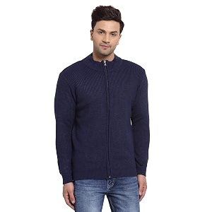 Style Quotient Men Navy Blue Solid