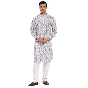 Style Quotient Men Off White Floral Printed