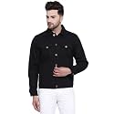 Style Quotient Mens Black Solid Denim Jacket