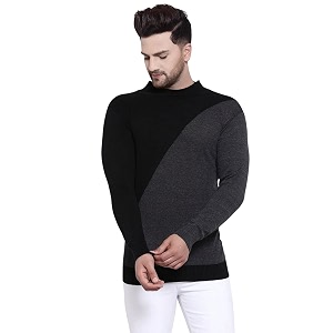 Style Quotient Mens Grey Solid Sweaters