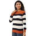 Style Quotient Women39s Green Striped Regular Sweaters