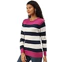 Style Quotient Women39s Green Striped Regular Sweaters