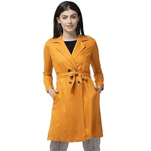 Style Quotient Womens Rayon Mid-Thigh Jacket