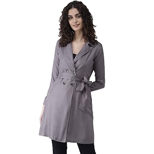 Style Quotient Womens Rayon Mid-Thigh Jacket
