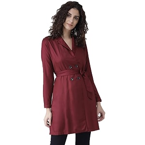 Style Quotient Womens Rayon Mid-Thigh Jacket