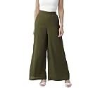 Style Quotient Women Black Solid Flared Palazzos