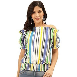 style quotient women39s white amp blue vertical stripes tops