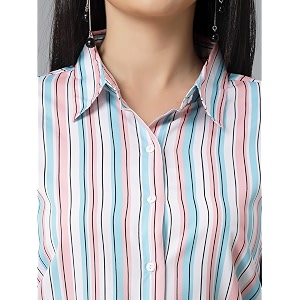 Style Quotient Women Beige White Stripe Printed