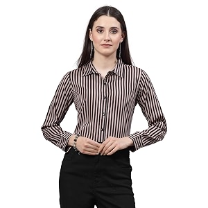 Style Quotient Women Beige White Stripe Printed