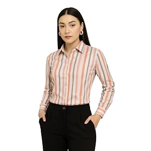 Style Quotient Women Beige White Stripe Printed