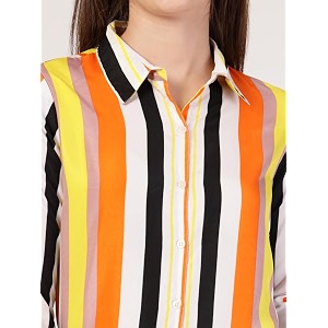 Style Quotient Women Beige White Stripe Printed