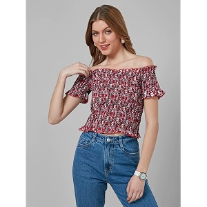 Style Quotient Women Black Off-Shoulder Bardot Top