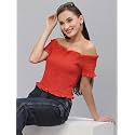 Style Quotient Women Black Off-Shoulder Bardot Top