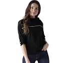 Style Quotient Women Black Solid Boxy Top