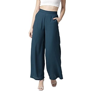 Style Quotient Women Black Solid Flared Palazzos