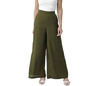 Style Quotient Women Black Solid Flared Palazzos